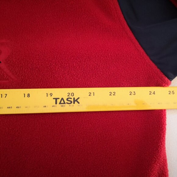 Wind River Men's Size XL Red & Navy V-neck Loose Fit Fleece Sweat Top - Picture 8 of 10